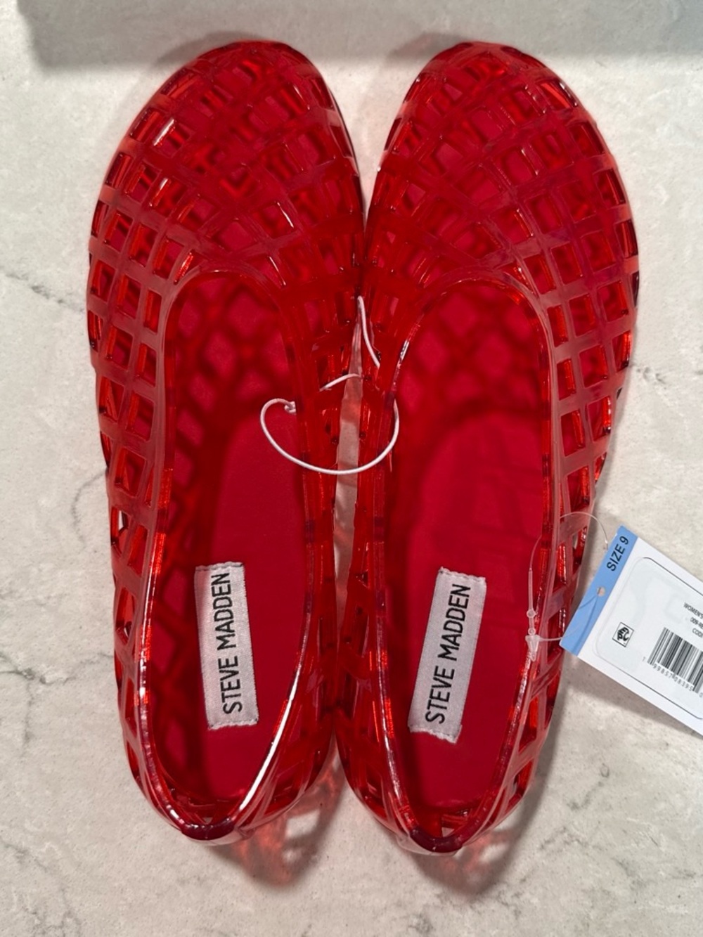 Steve Madden Red Jelly Lattice Flats - Women's Slip-On Loafers